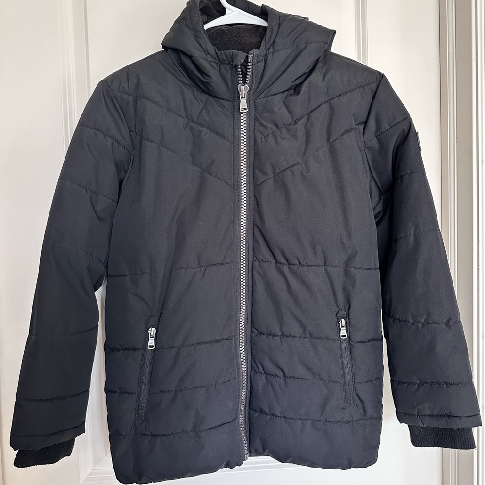 Kids Michael Kors Black Puffer Jacket with High Collar